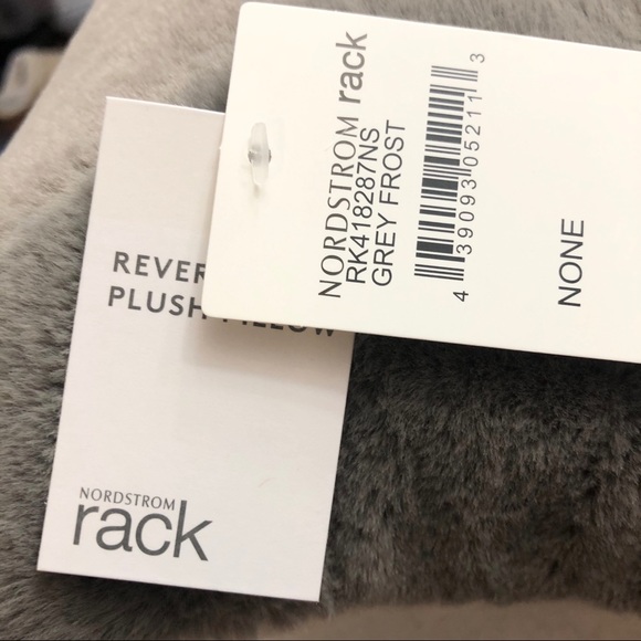 Nordstrom Gray Reversible Faux Fur Plush Pillow - Picture 8 of 8